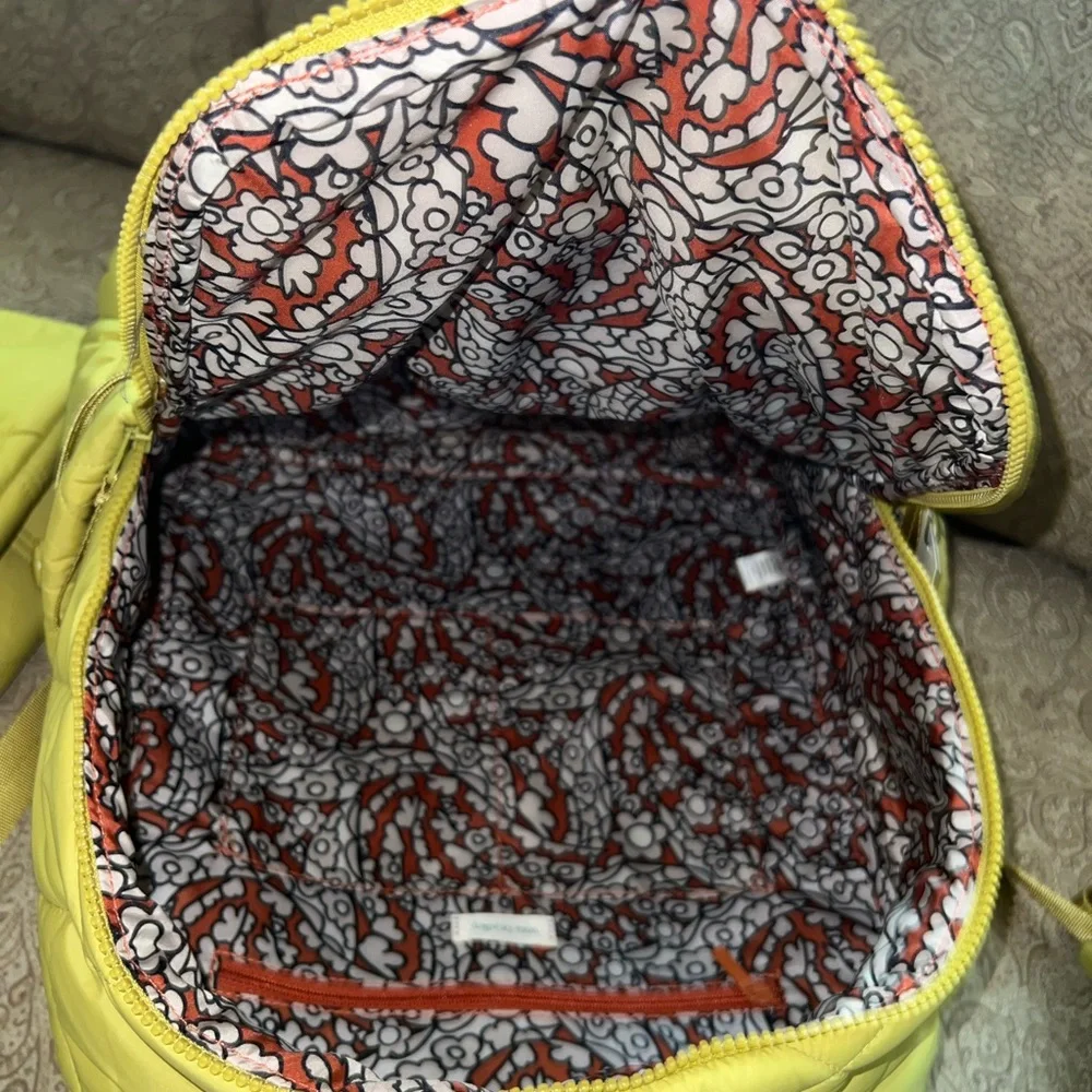 Vera Bradley Spinach Green Featherweight Quilted Backpack Set - Picture 9 of 12